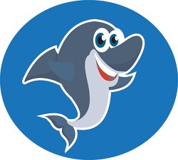 animal shark round icon clipart