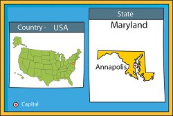 annapolis maryland state us map with capital