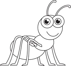 ant character insects black white outline clipart