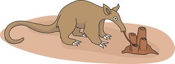 anteater enjoying eating ants with long tongue clipart