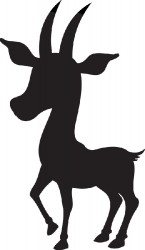 antelope standing cartoon style silhouette clipart