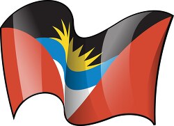 Antigua Barbuda wavy country flag clipart