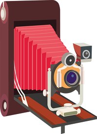 antique folding photography camera clipart