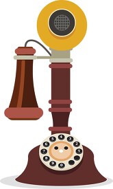 antique style wired rotary dial telephone clipart