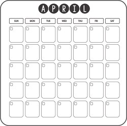 april calendar days week month clipart