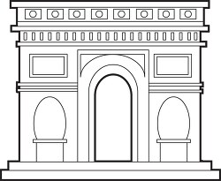 arc de triomphe monument paris france black clipart