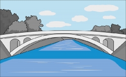 arch bridge gray color scale clipart