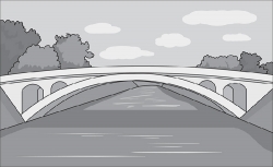 arch bridge gray scale clipart