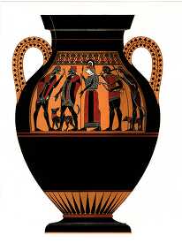 Archaic Attic amphora depicting Hermes and Athena