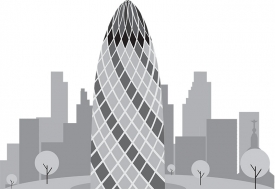 architecture gherkin building in london england gray color