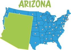 arizona map united states clipart 3