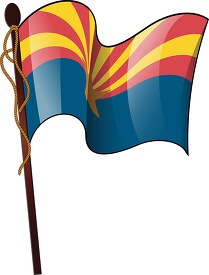 arizona state flag waving clipart pole (2)