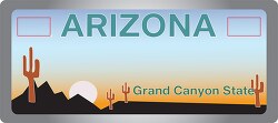 Arizona State License Plate Clipart