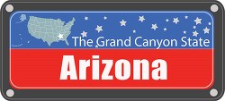 arizona state license plate with nickname clipart