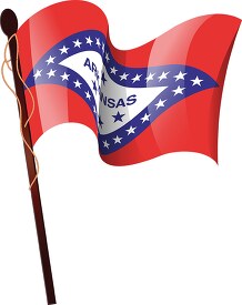 arkansas state flag waving clipart pole