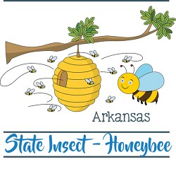Arkansas state insect the honey bee clipart image