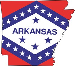 arkansas state map with flag overlay clipart image 6118