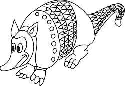 armadillo outline animal clipart