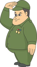 army man saluting cartoon style clipart