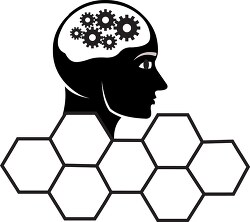 artificial intelligence human head black outline clipart