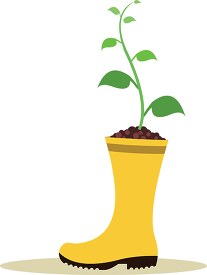 artistic way small plant in gardening shoes gardening clipart