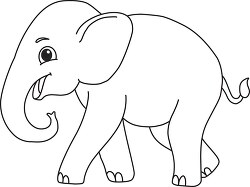 asian elephant black white outline clipart