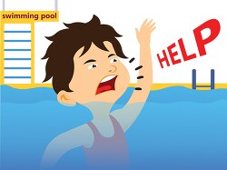 asking for help in swimming pool emergency clipart