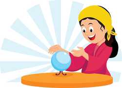 Astrologer with crystal ball clipart