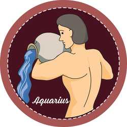astrological sign in zodiac aquarius  vector clipart