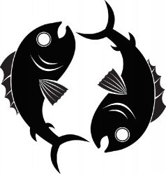 astrology sign pisces black white clipart