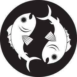 astrology sign pisces black white clipart 6227