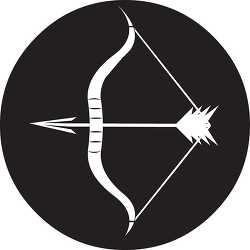 astrology sign sagittarius black white clipart 6227