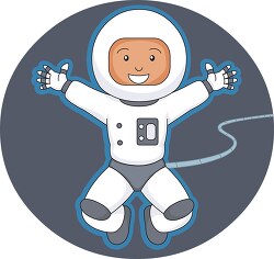 astronaut attached to cord clipart
