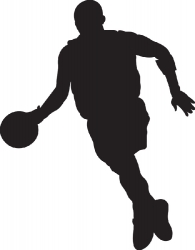 athelete running with basketball clipart