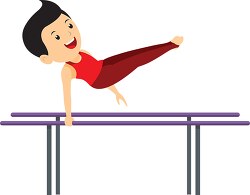 athlete performing gymnastics on parallel bars clipart 93017
