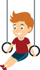 athlete practicing rings gymnastics clipart