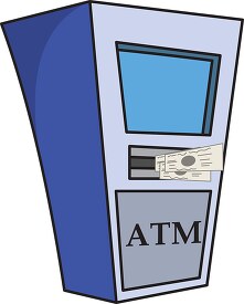 atm machine with money clipart