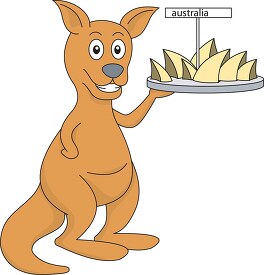 australia kangaroo holding sydney building