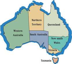 australia map with territories