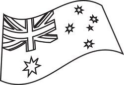 australia wavy flag black outline clipart