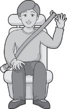 automobile seat belt gray