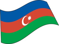 Azerbaijan flag flat design wavy clipart