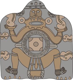 aztec design stone tablet with hieroglyphics