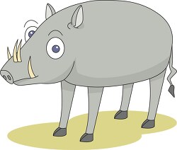babirusa pig cartoon style clipart