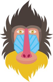 baboon mandrill face clipart