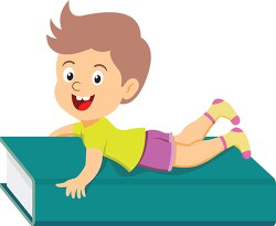 baby boy on large book clipart