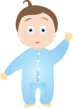 Baby Boy Standing Wearing Pajamas