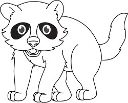baby raccoon black white outline