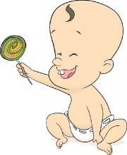 baby sitting laughing holding toy clipart