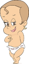 baby smiling standing wearing diaper clipart